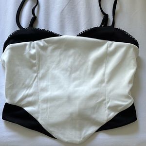 Black and white corset